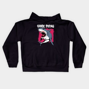 Shark Diving Kids Hoodie